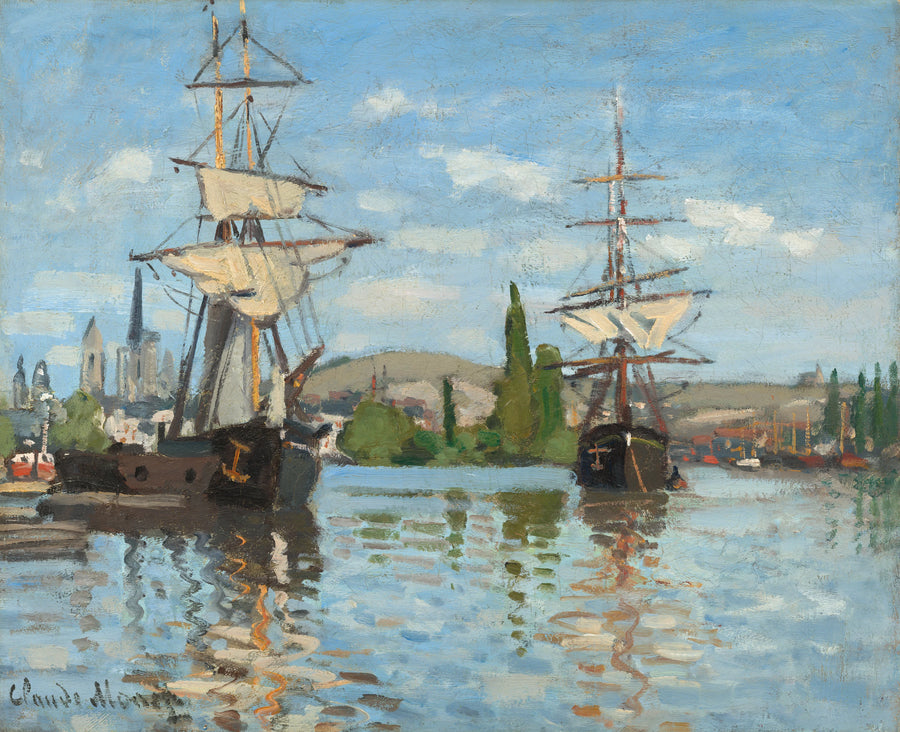 เรือในแม่น้ําแซนที่ Rouen W210 - Claude Monet