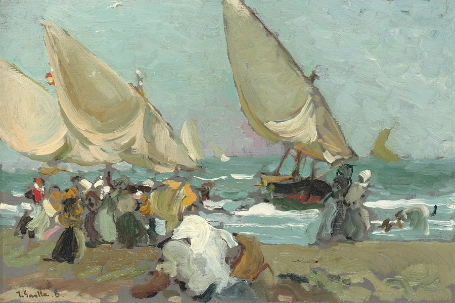 เรือบนชายหาดของวัลเลนเซีย - Joaquín Sorolla