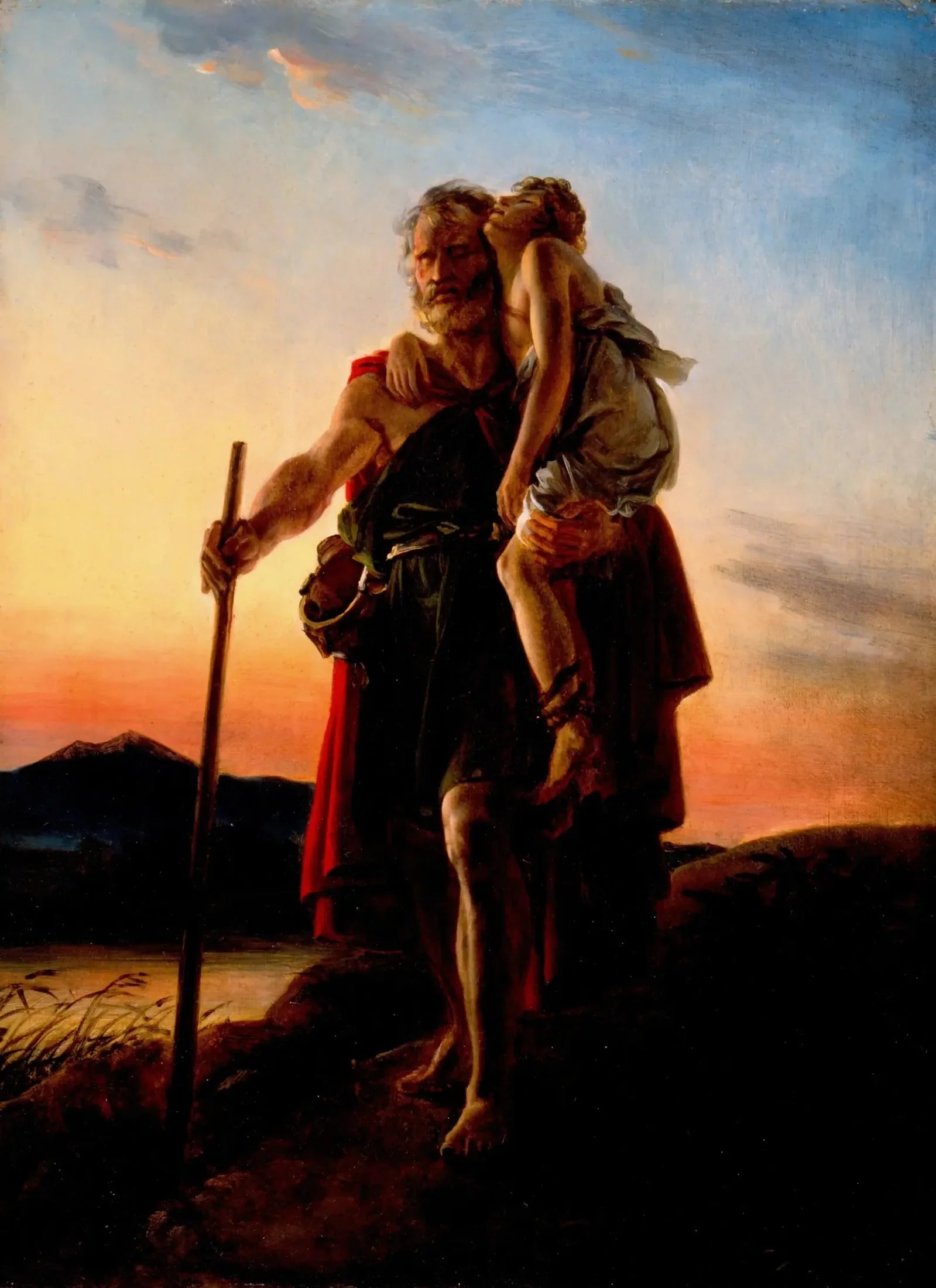 Bélisaire porte son guide piqué par un serpent - François Gérard image 1 reproduction artisanale de tableau
