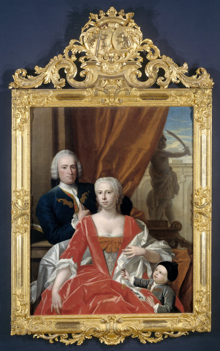 Berend van Iddekinge (1717-1801) avec son épouse Johanna Maria Stichterman (1726-56) et leur fils Jan Albert (né en 1744) - Philip van Dijk