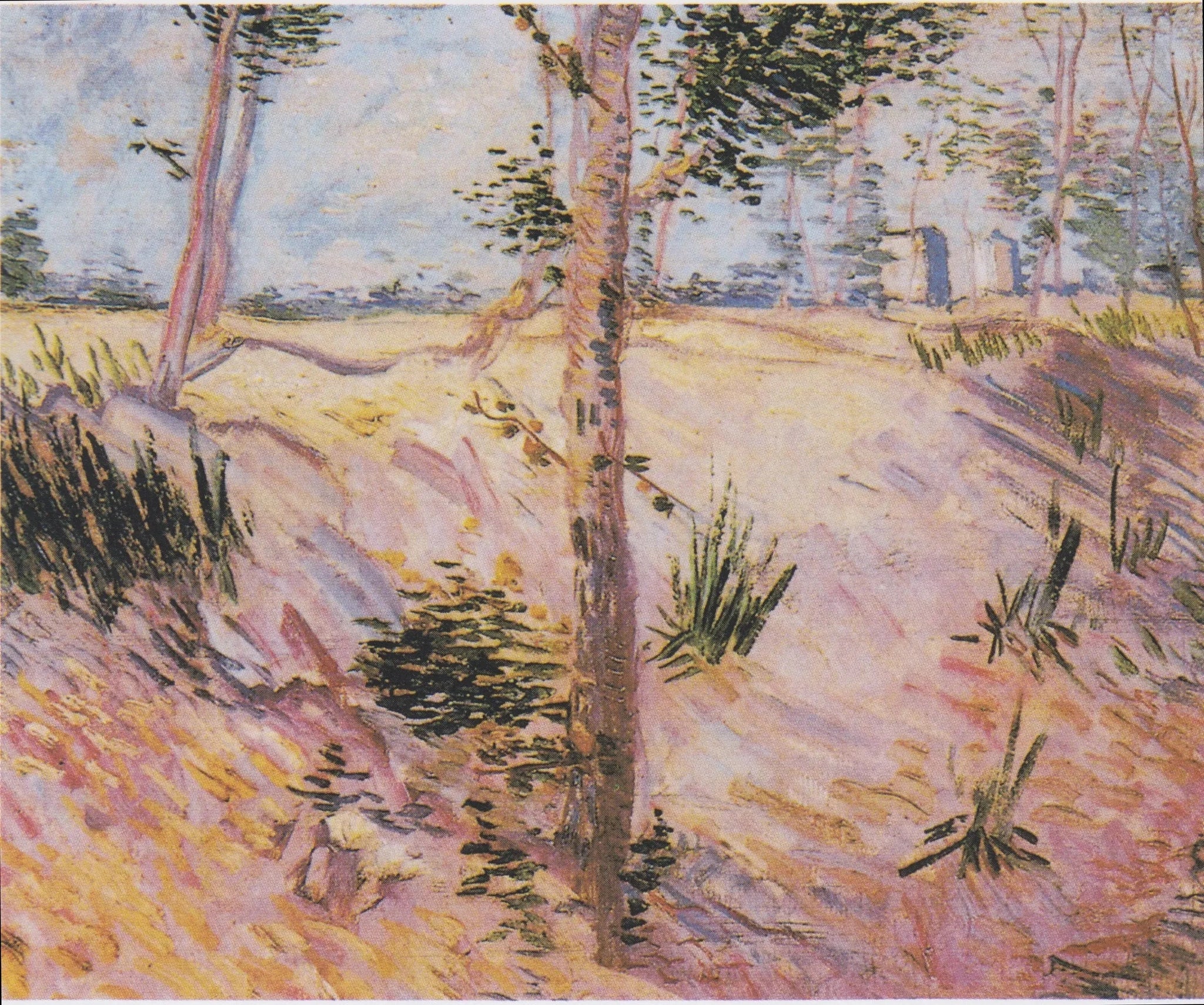 La Berge avec des arbres à Asnières F291 de Vincent van Gogh