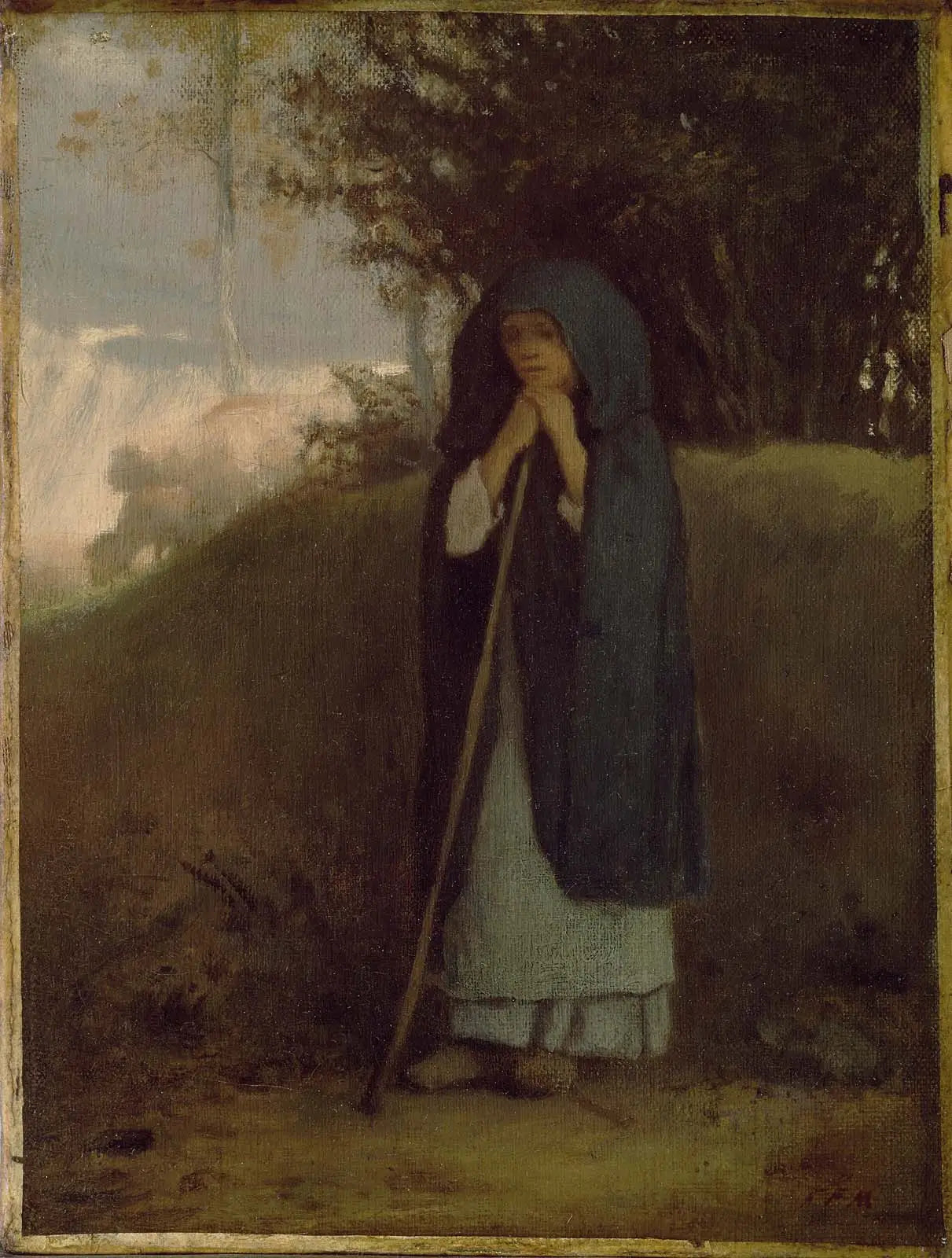 Bergère s’appuyant sur son bâton - Jean-François Millet - Alpha Reproduction