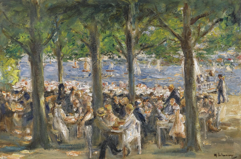 Biergarten ใกล้แม่น้ำ Havel ใต้ต้นไม้ - Max Liebermann