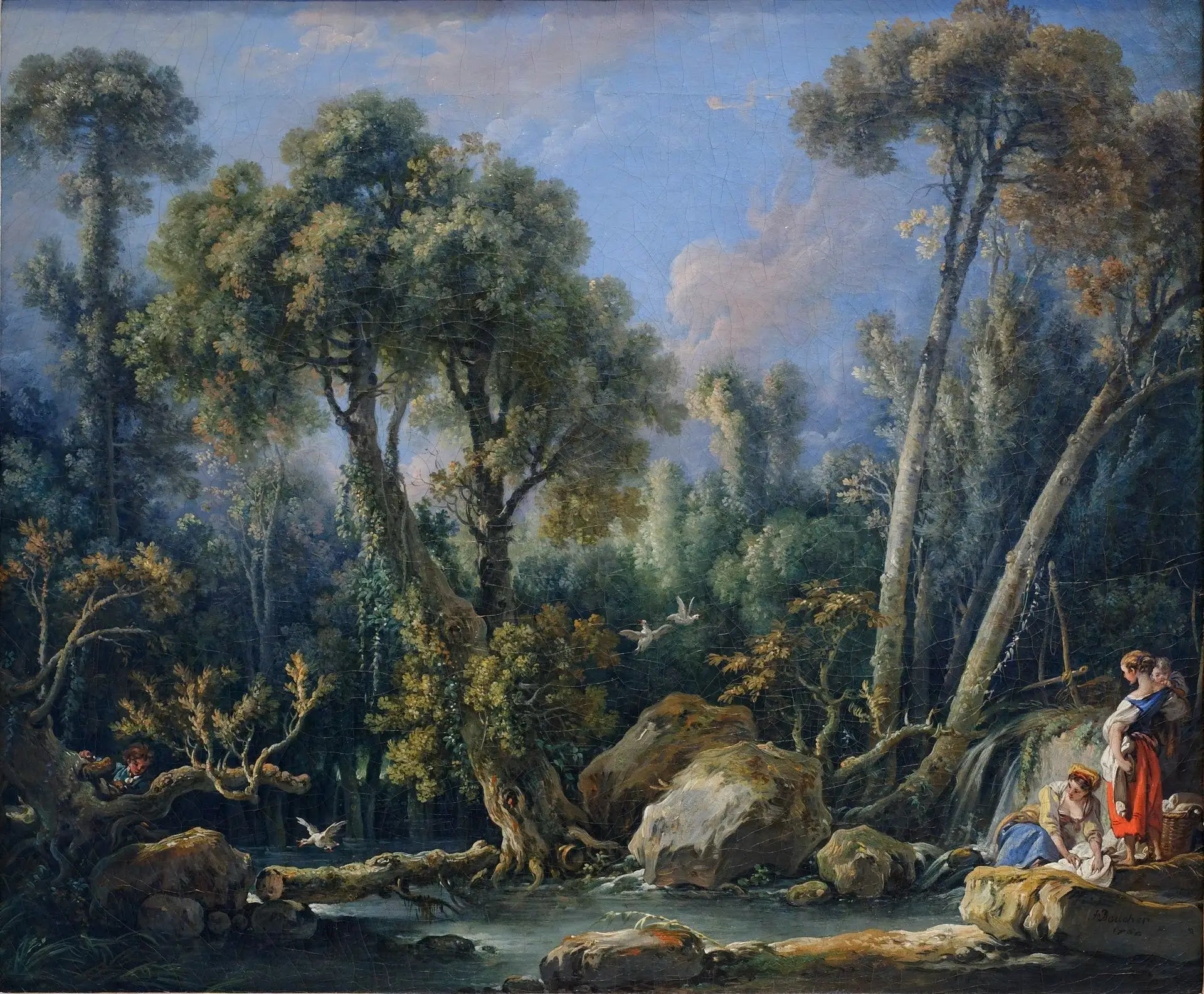Blanchisseuses dans un paysage - François Boucher - Alpha Reproduction