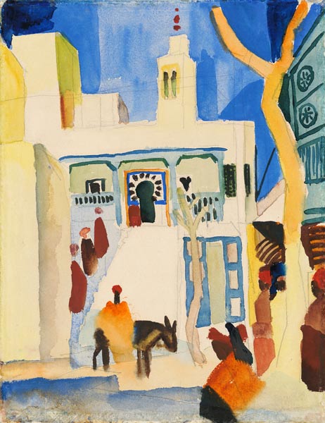 Vue d'une mosquée - August Macke - Reproductions de tableaux et peintures haut de gamme