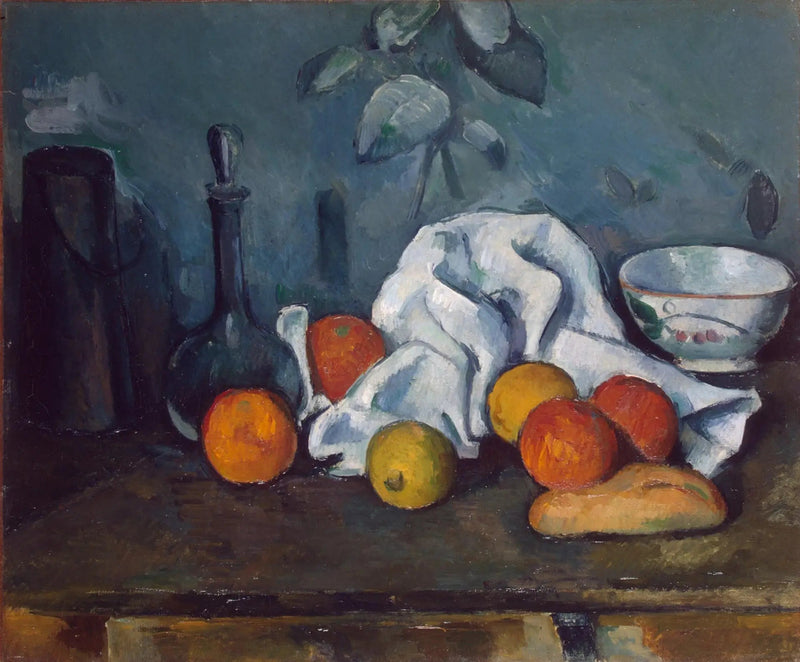 กล่องนม กาน้ำ และชาม - Paul Cézanne