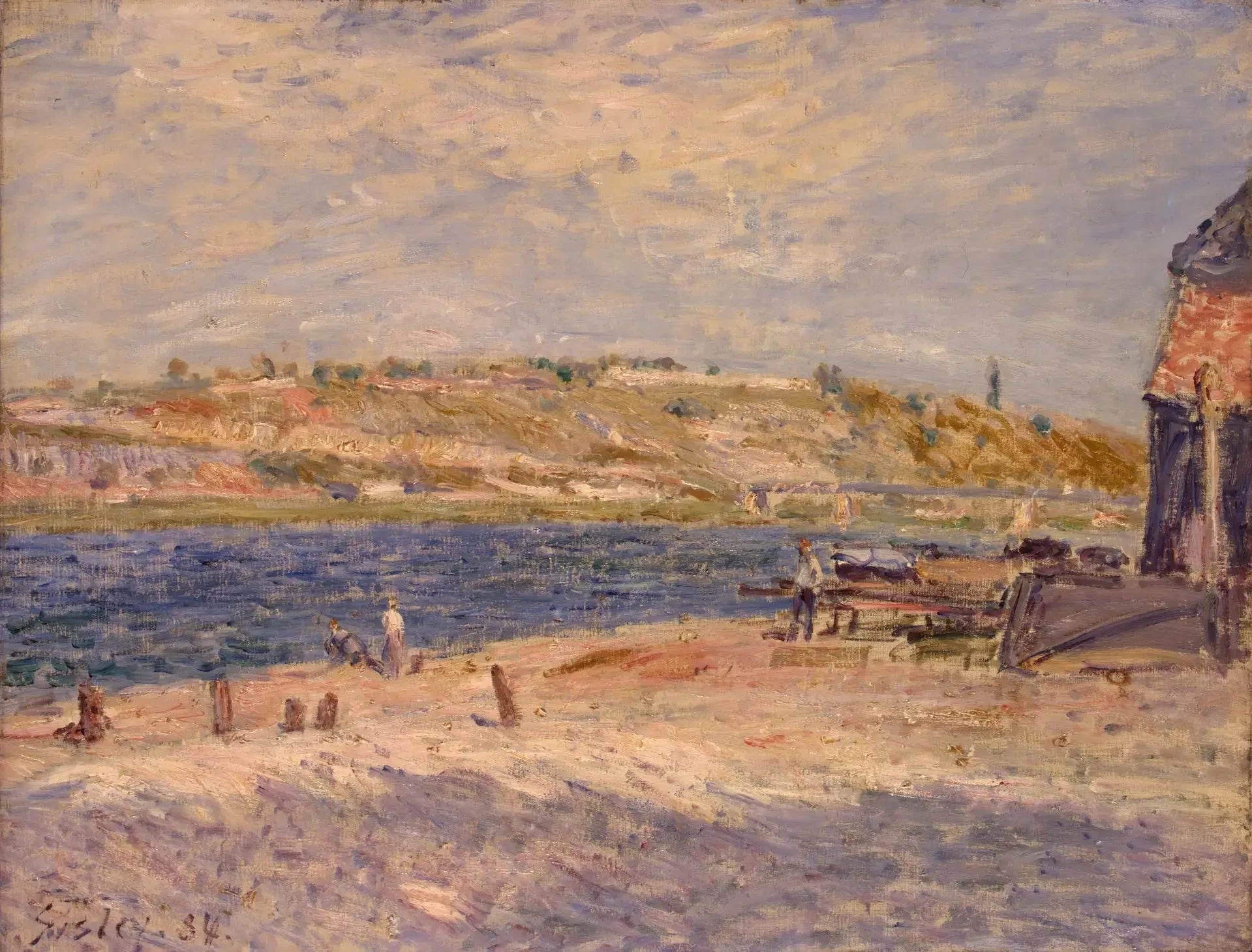Bord du Loing à Saint-Mammès - Alfred Sisley image 1 reproduction de peinture à l’huile