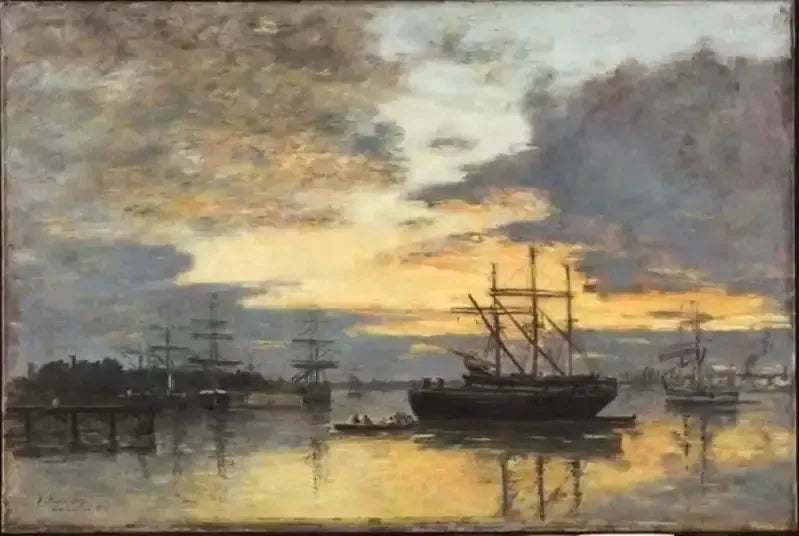 Bordeaux, dans le port - Eugène Boudin image 1 reproduction de peinture à l’huile