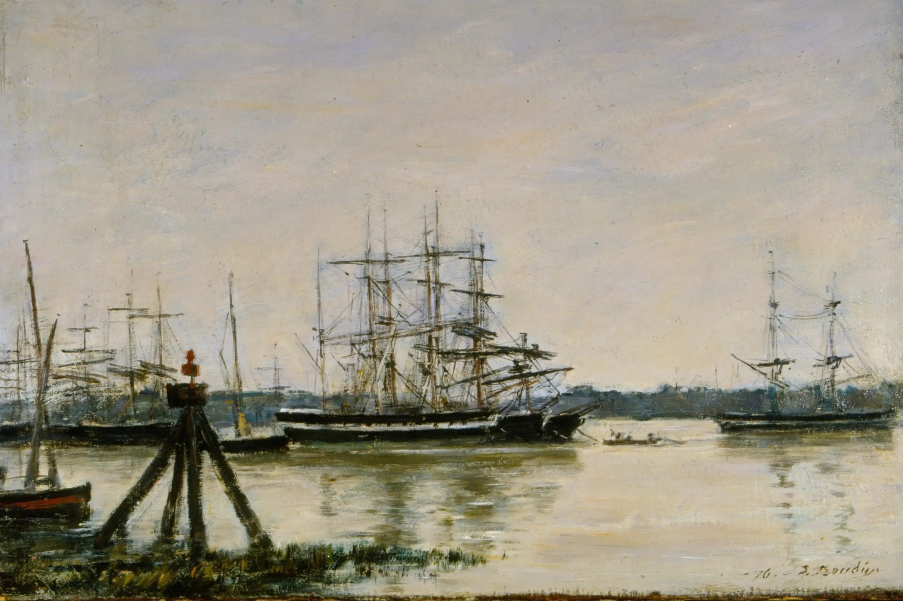 Bordeaux - Le port - Eugène Boudin image 1 copie de tableau peinte à la main