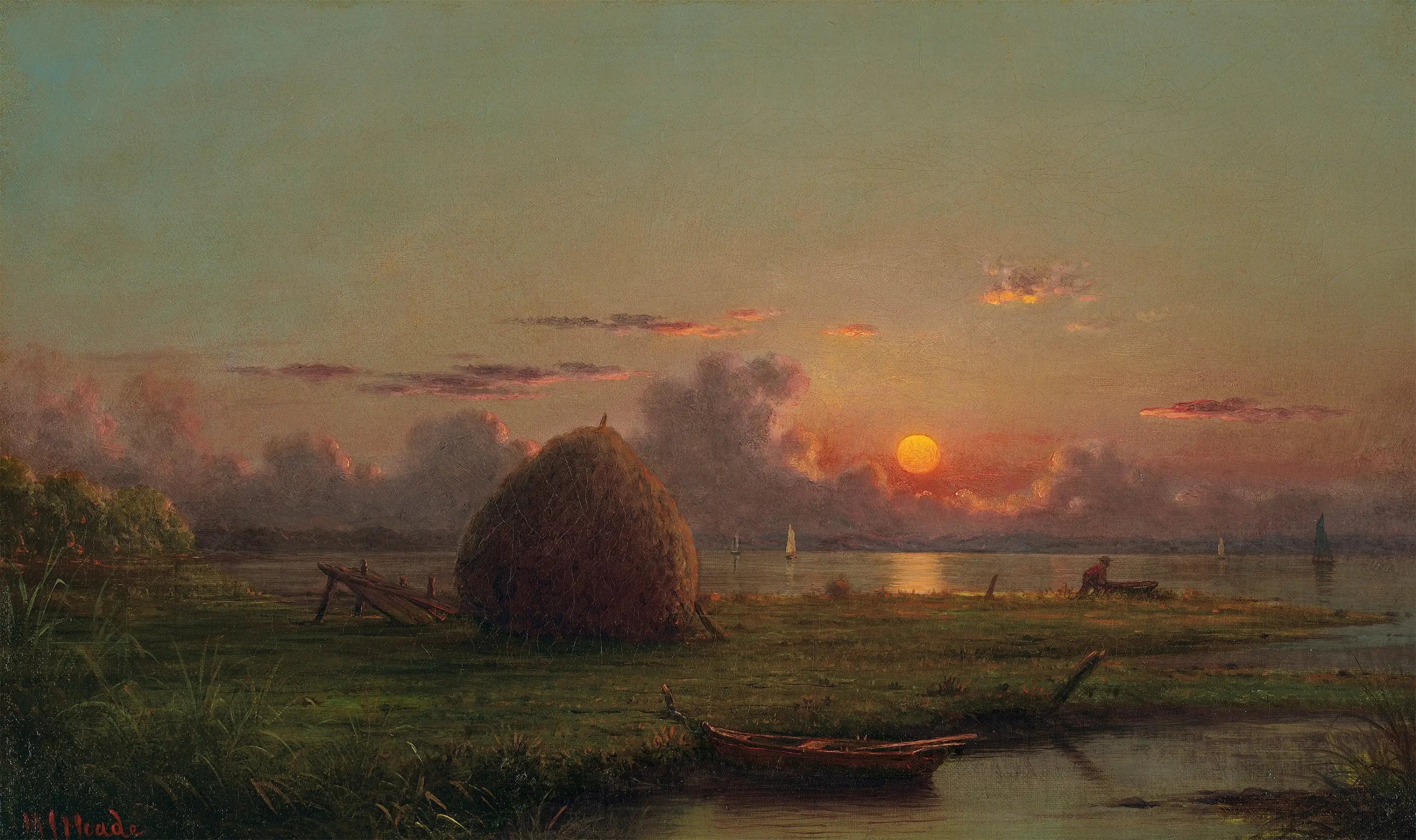 Botte de foin au coucher du soleil - Martin Johnson Heade - Alpha Reproduction
