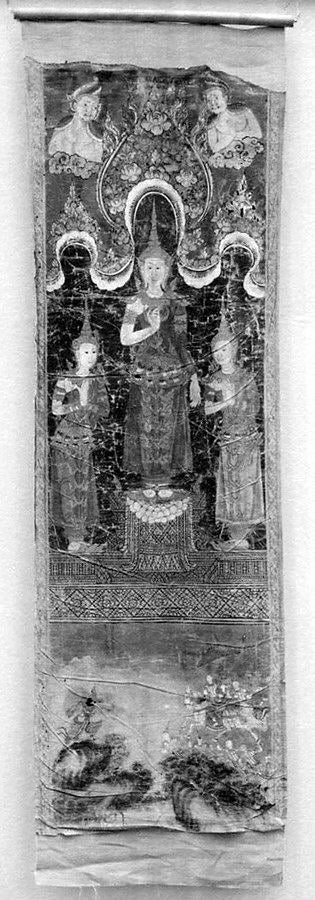 Bouddha avec deux assistants - Artiste thaïlandais anonyme