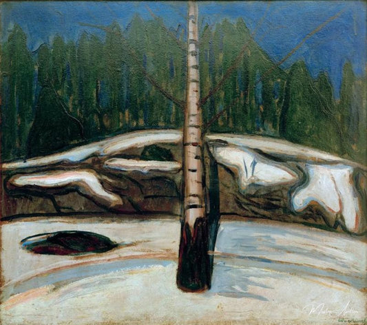 Bouleau dans la neige - Edvard Munch - Reproductions de tableaux et peintures haut de gamme