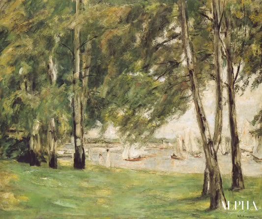 Bouleaux au bord du lac quand vers l'est - Max Liebermann - Reproductions de tableaux et peintures haut de gamme