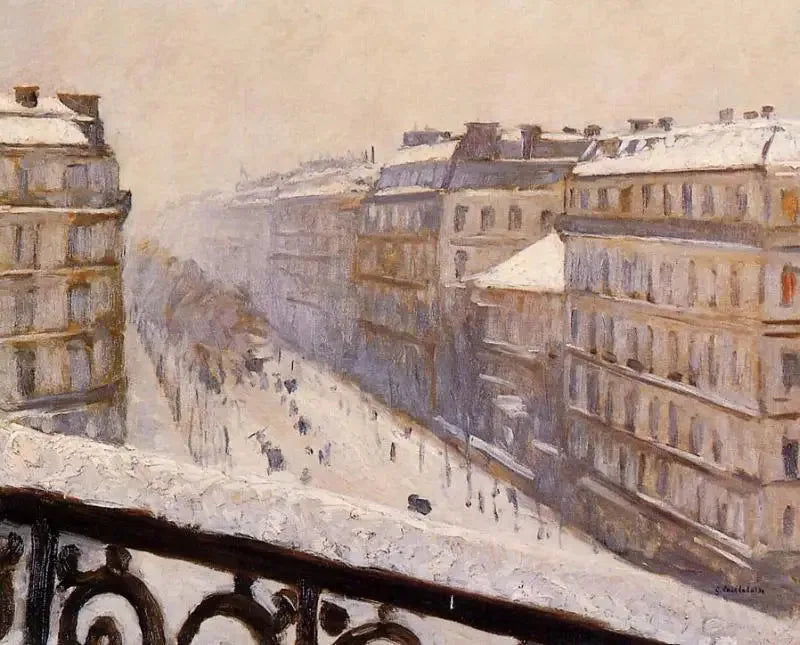 Boulevard Haussmann, effet de neige - Gustave Caillebotte image 1 reproduction artisanale de tableau