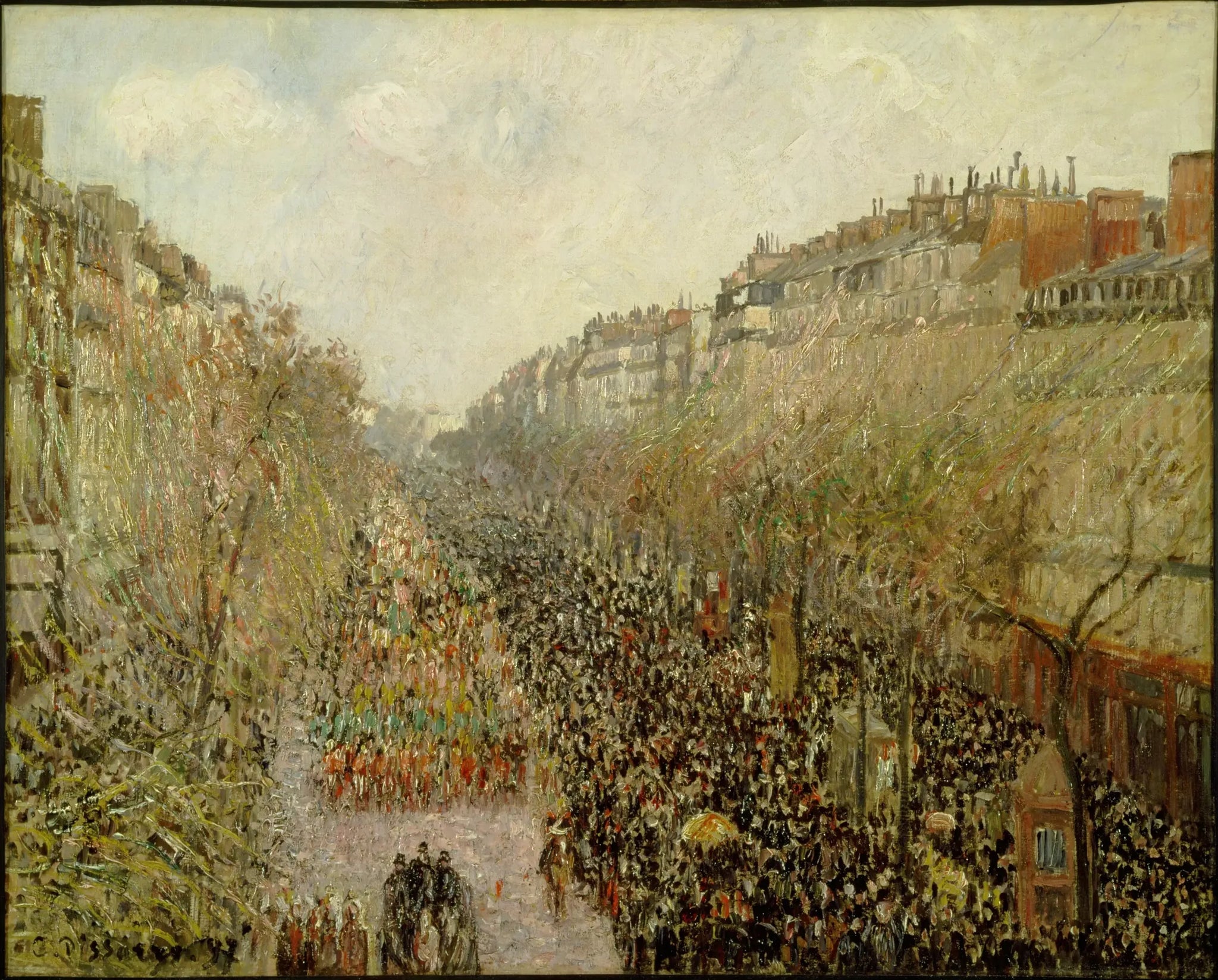 Boulevard Montmartre, Mardi Gras - Camille Pissarro image 1 reproduction d’œuvre d’art à l’huile
