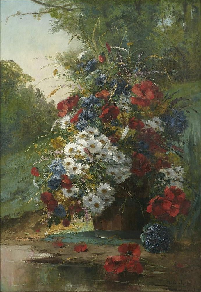 Bouquet de pavots et pivoines – Eugène Henri Cauchois