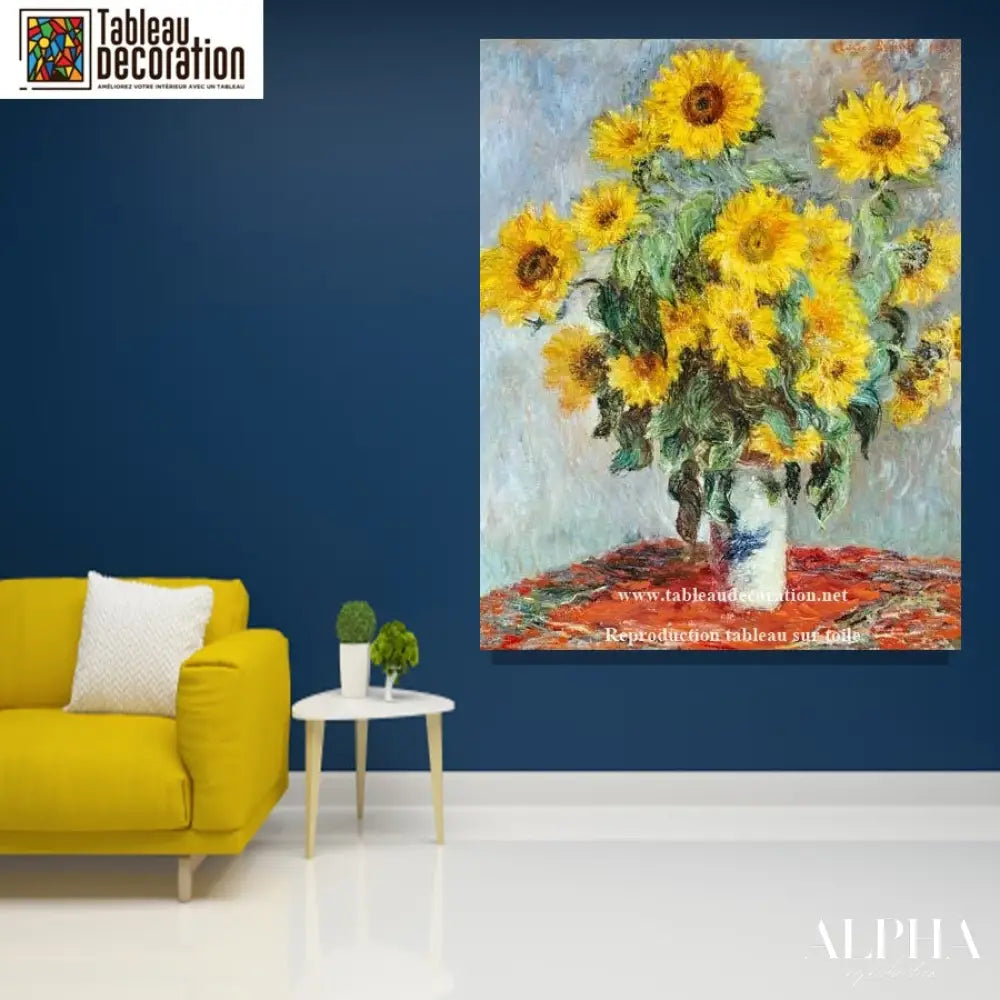 Bouquet de tournesols - Claude Monet tableau fleur - Reproductions de tableaux et peintures haut de gamme