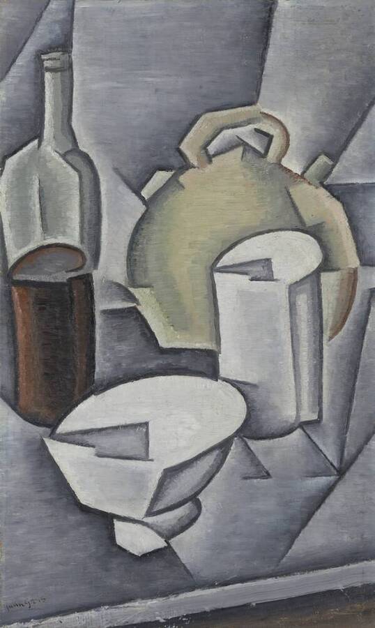 ขวดและเหยือก - Juan Gris
