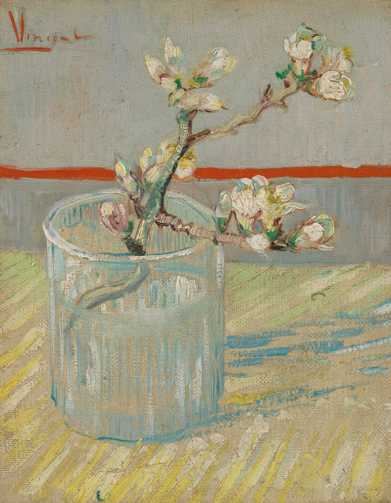 กิ่งอัลมอนด์ที่มีดอกในแก้ว - Vincent van Gogh