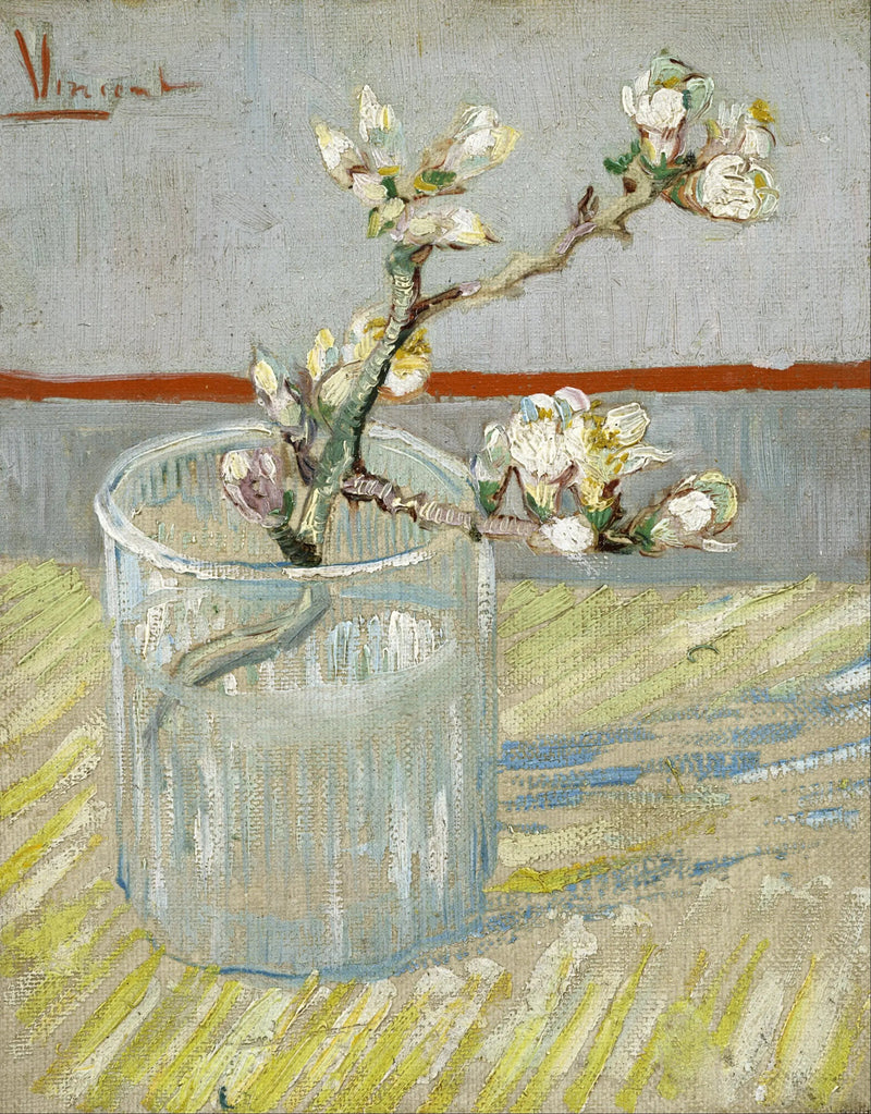 กิ่งอัลมอนด์ที่มีดอกในแก้ว - Vincent van Gogh