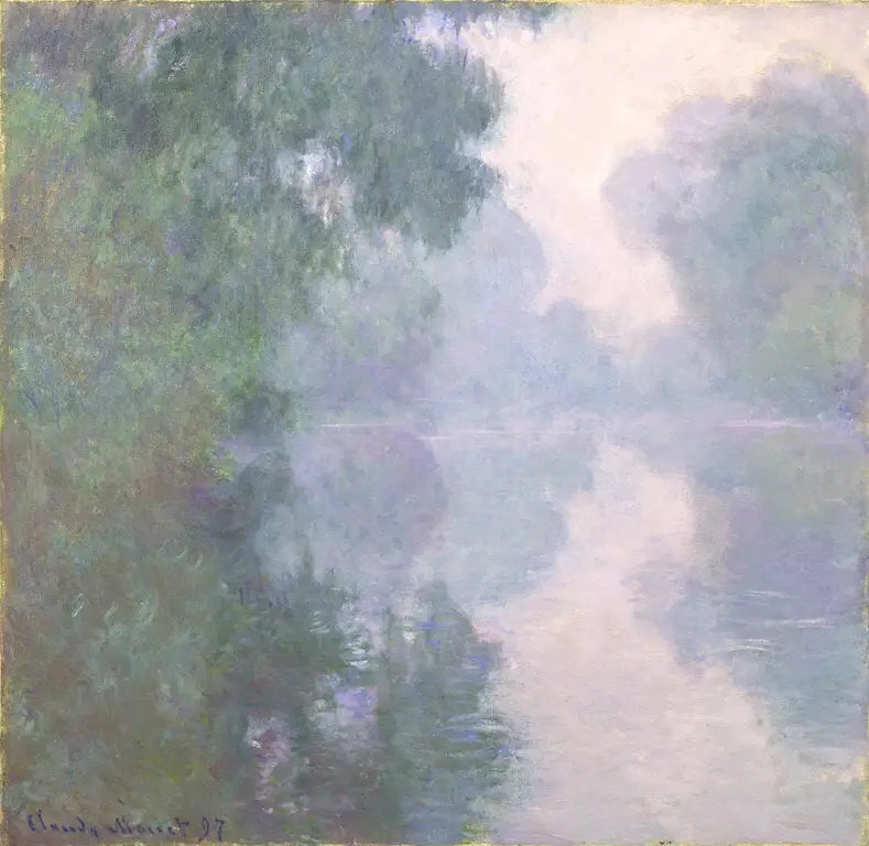 Bras de la Seine à Giverny, brumes matinales - Claude Monet image 1 tableau peint à l’huile sur toile