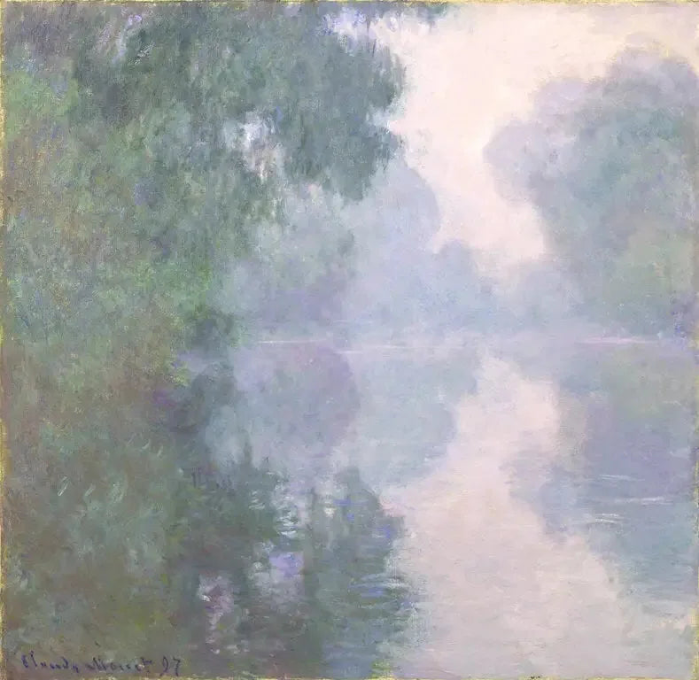 แขนของแม่น้ำแซนที่กีแวร์นี หมอกยามเช้า - Claude Monet