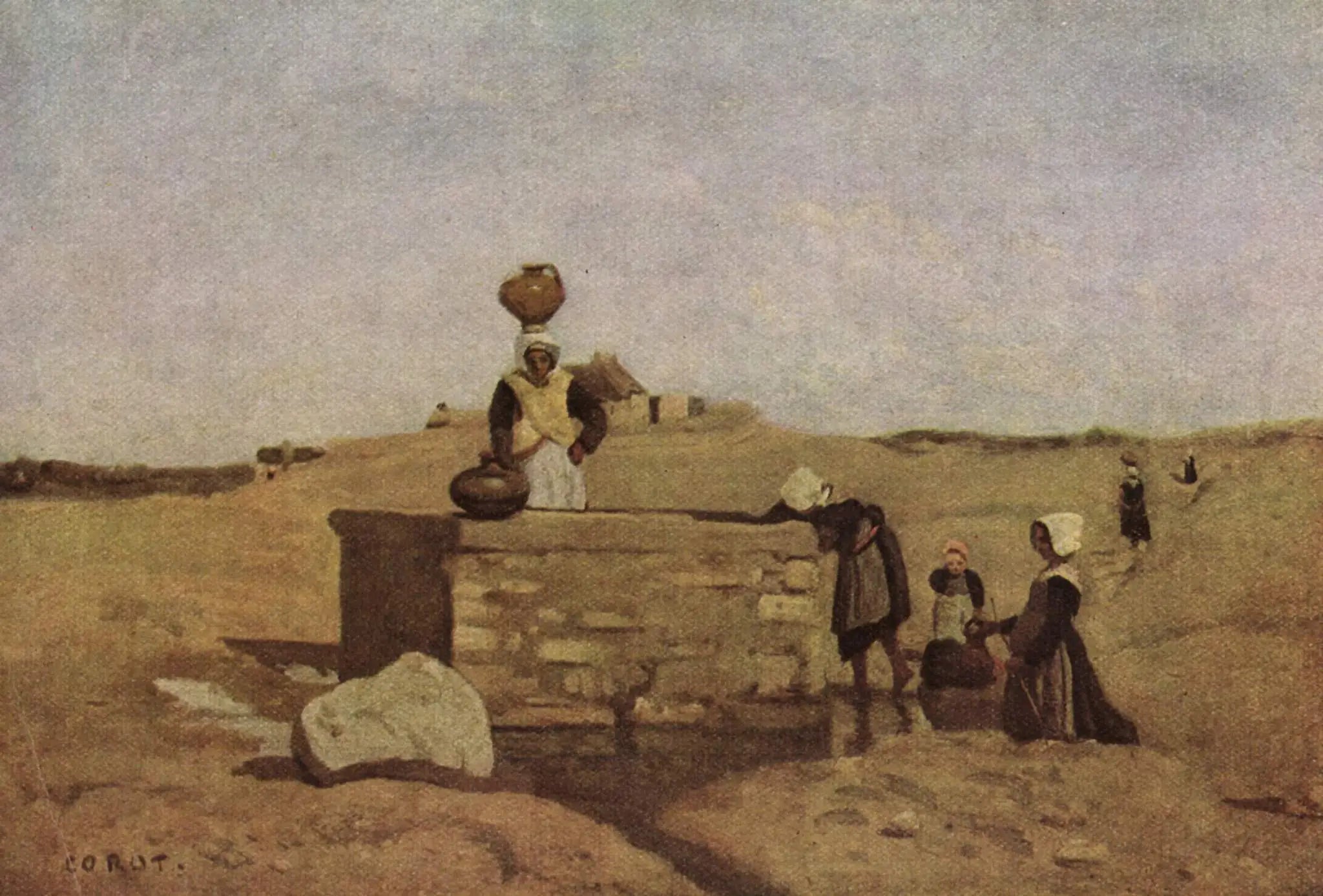 Bretonnes à la fontaine - Jean-Baptiste Camille Corot - Alpha Reproduction
