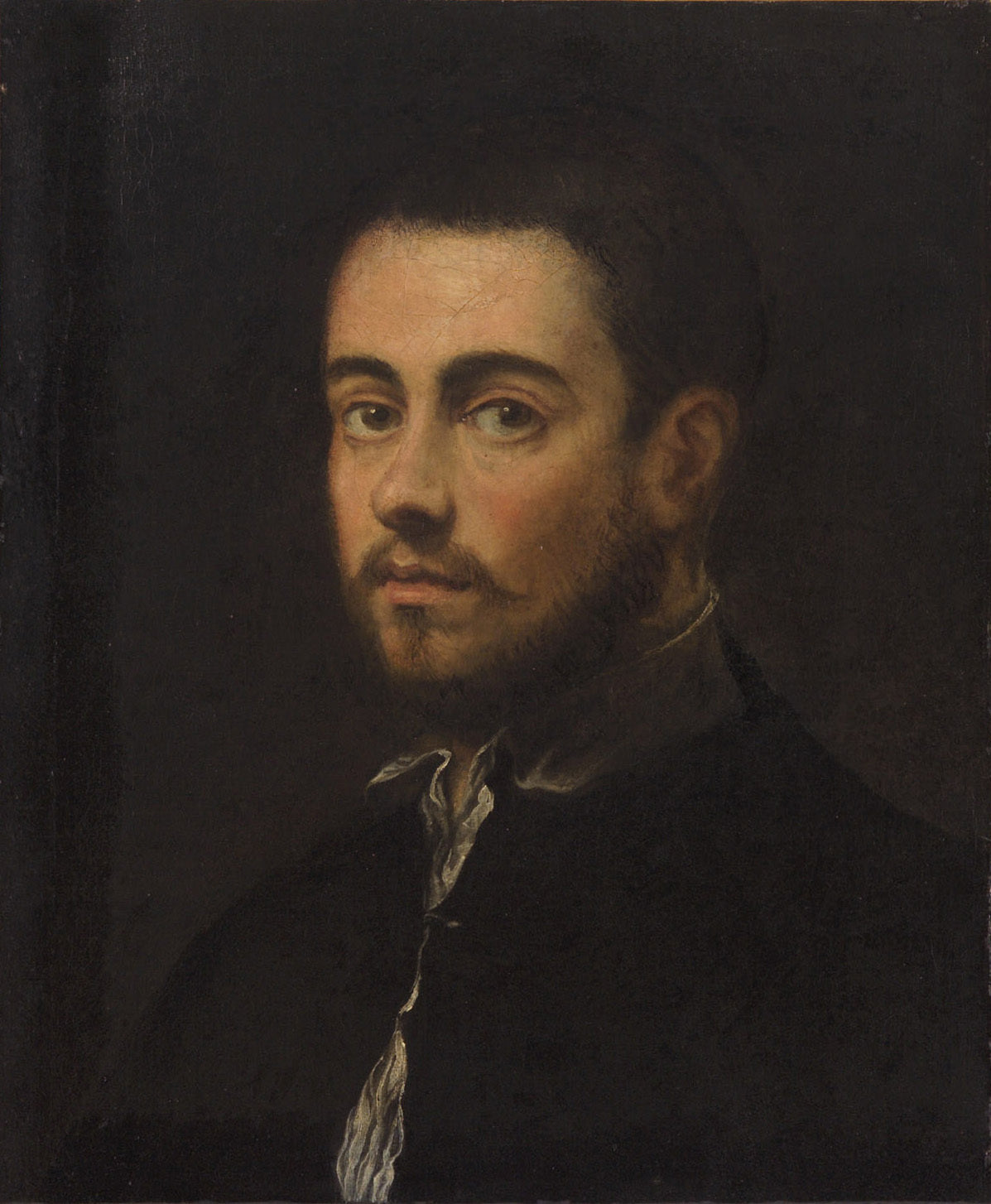 Brustbild eines jungen bärtigen Mannes - Jacopo Tintoretto image 1 tableau peint à l’huile sur toile
