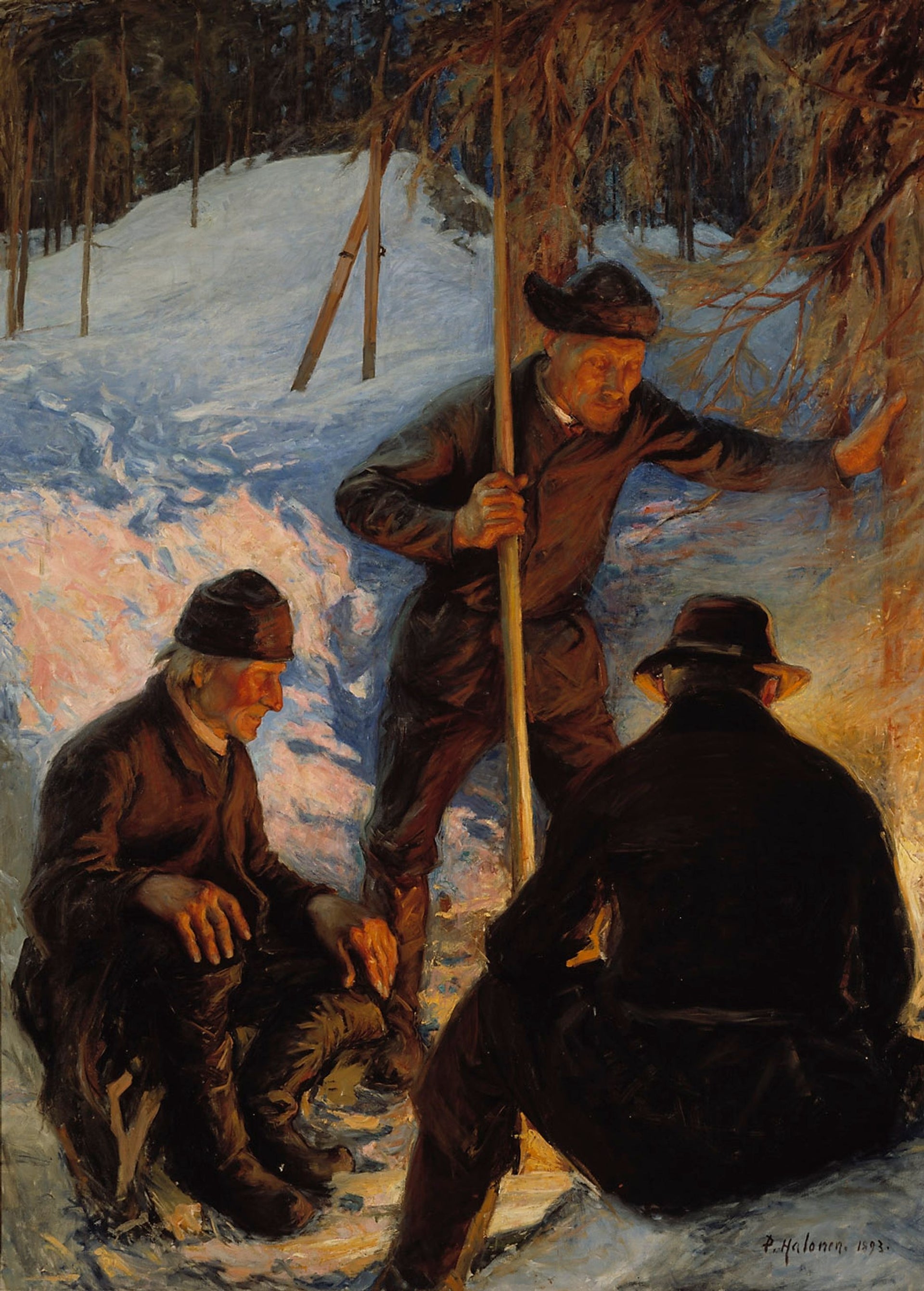 Bûcherons autour du feu, Pekka Halonen, 1893