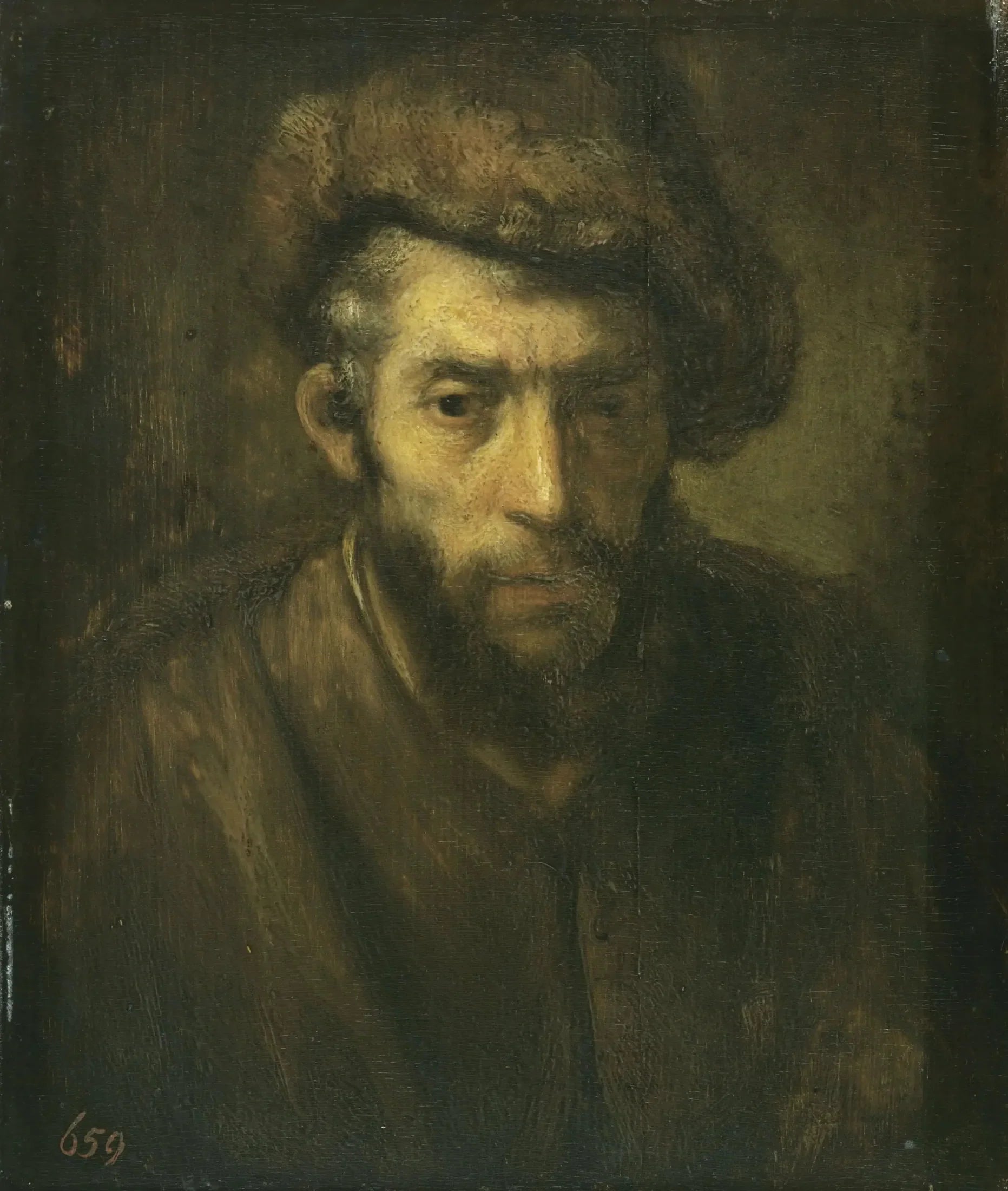 Buste d'homme avec un chapeau de fourrure - Rembrandt image 1 reproduction d’œuvre d’art à l’huile