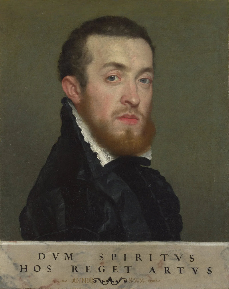 รูปปั้นชายหนุ่มพร้อมป้ายชื่อ - Giovanni Battista Moroni