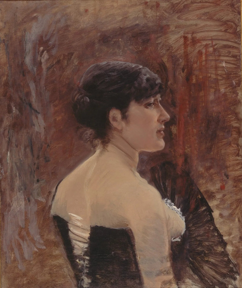 รูปปั้นหญิงพร้อมพัด - Giuseppe De Nittis