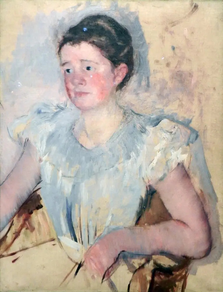 รูปปั้นหญิงในเสื้อผ้าสีขาว - Mary Cassatt