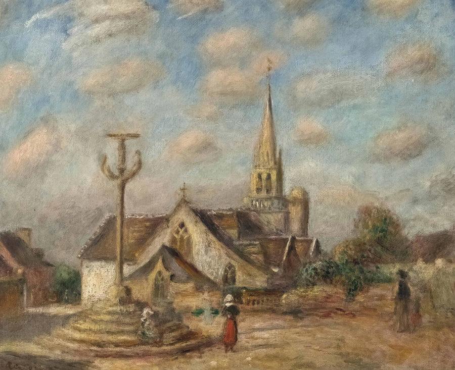 Calvaire et église de Nizon, vers 1893, Renoir, High Museum of Art – reproduction peinture à l’huile