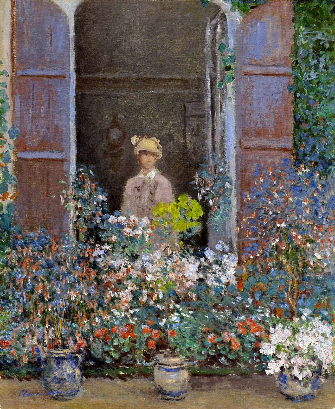 Camille à sa fenêtre, Argenteuil W287 par Claude Monet, 1873, Virginia Museum of Fine Arts
