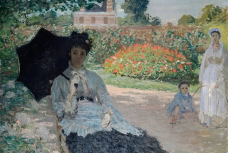 Camille ในสวนกับ Jean และ W280 ที่ดีของเธอ - Claude Monet
