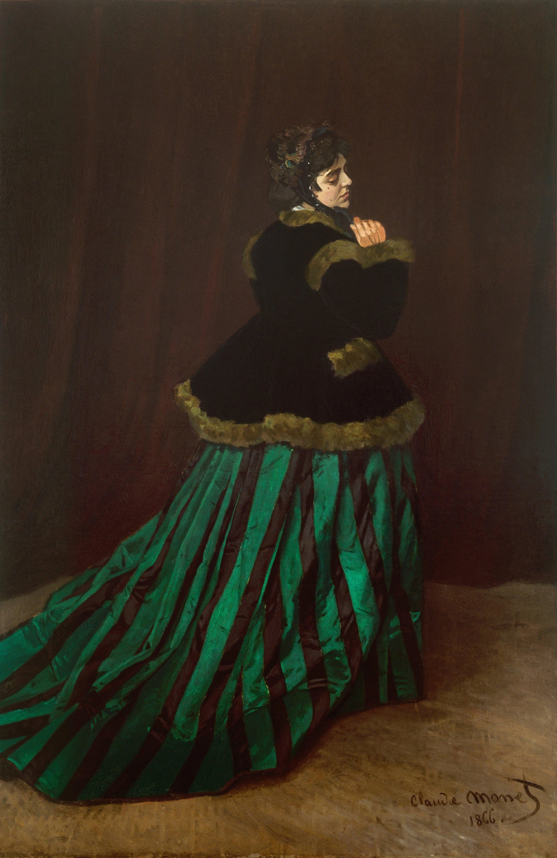 Camille ou La Femme à la robe verte W65 par Claude Monet, 1866, Kunsthalle Bremen