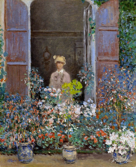 Camille Monet à sa fenêtre, Argenteuil - Claude Monet - Reproductions de tableaux et peintures haut de gamme