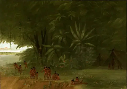 Campement de Mauhees - George Catlin image 1 reproduction réalisée par Alpha Reproduction