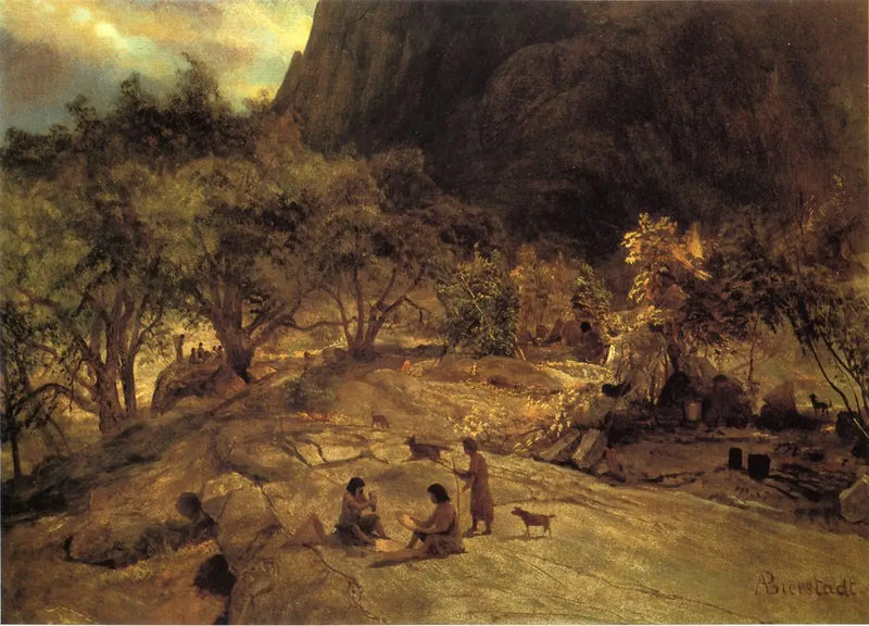 ค่ายชนเผ่าอินเดียนของมาริโพซา หุบเขาโยเซมิตี แคลิฟอร์เนีย - Albert Bierstadt