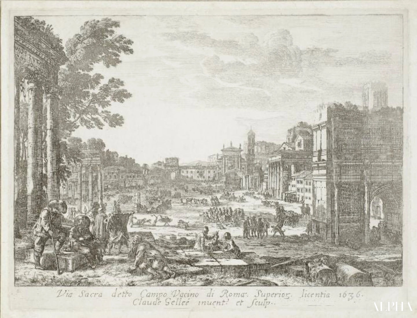 Reproduction du tableau « Campo Vaccino (Forum Romanum) - Claude Lorrain » par Alpha Reproduction en peinture à l’huile