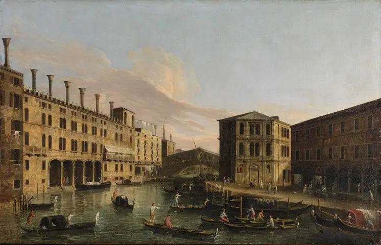 Canal Grande in Venedig mit Rialto Brücke von Norden - Canaletto image 1 reproduction réalisée par Alpha Reproduction