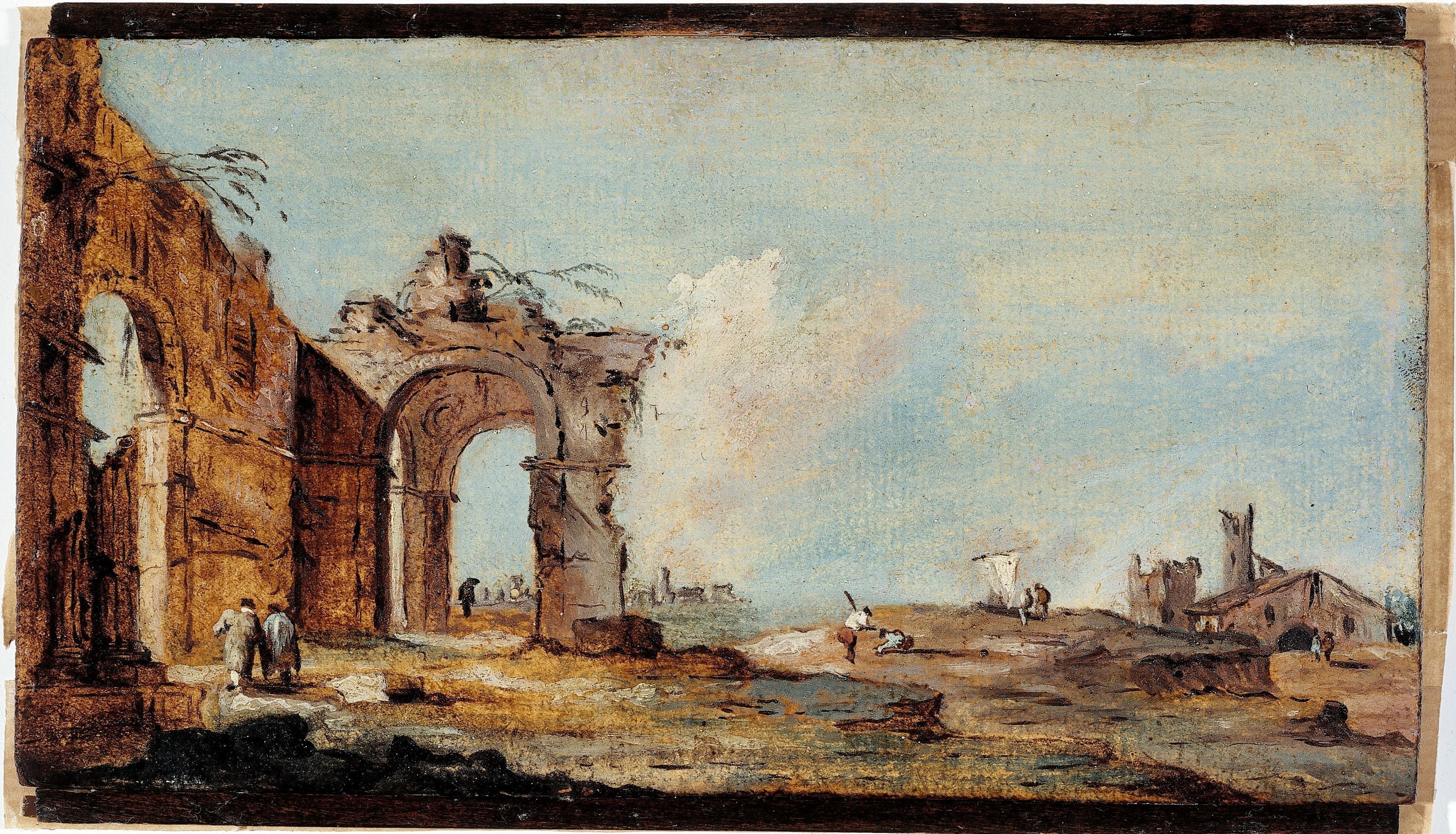 Caprice avec arc en ruine et maisons de pêcheurs - Francesco Guardi - Alpha Reproduction