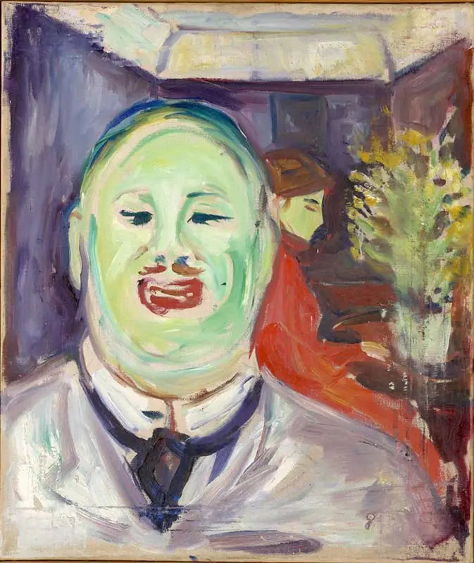 การ์ตูนล้อเลียนของ Henrik Lund - Edvard Munch