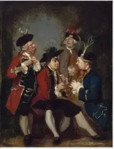 ล้อเลียนของ Sir Thomas Kennedy, James Caulfield, วิคอมต์ Charlemont, Honorable John Ward และ Richard Phelps - Joshua Reynolds