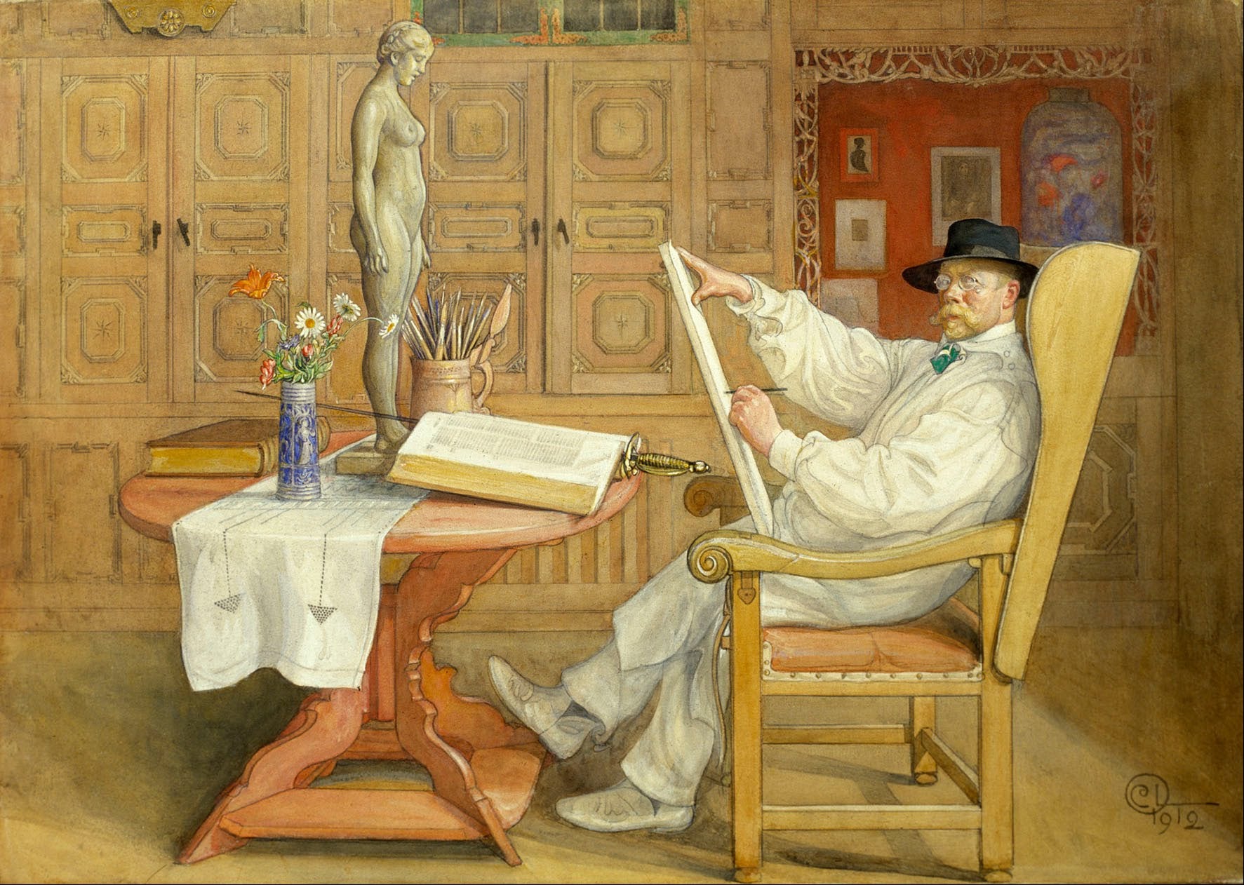 Autoportrait dans l’atelier - Carl Larsson
