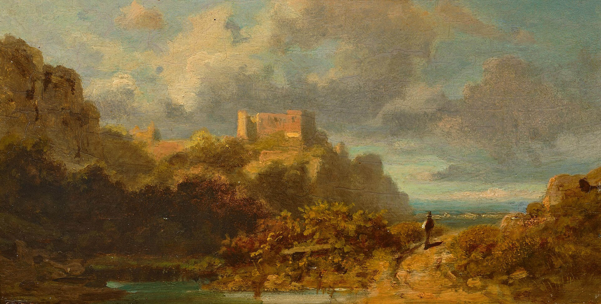 Landschaft mit Burg - Carl Spitzweg