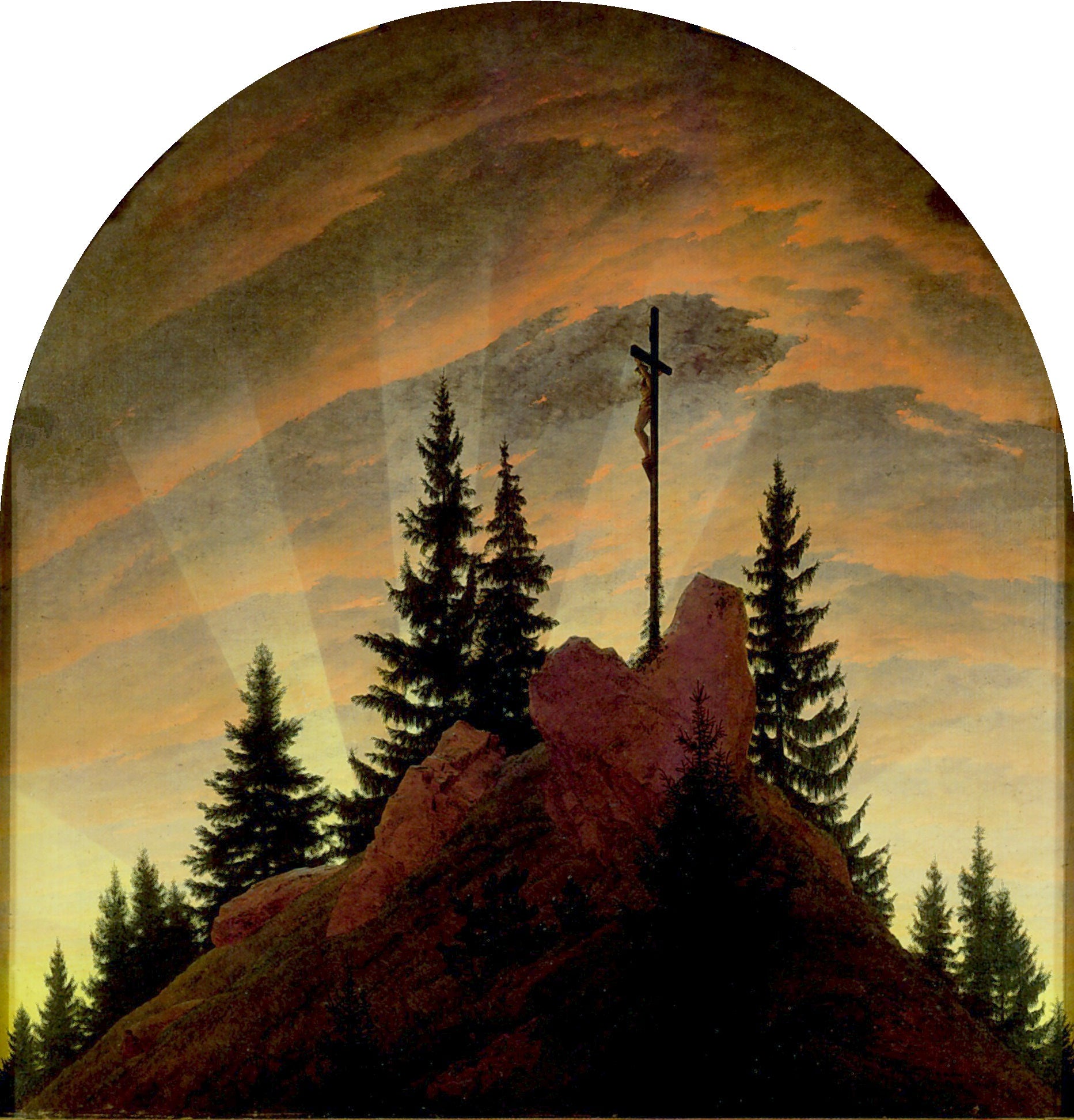 Croix dans les montagnes, dit Retable de Tetschen - Caspar David Friedrich