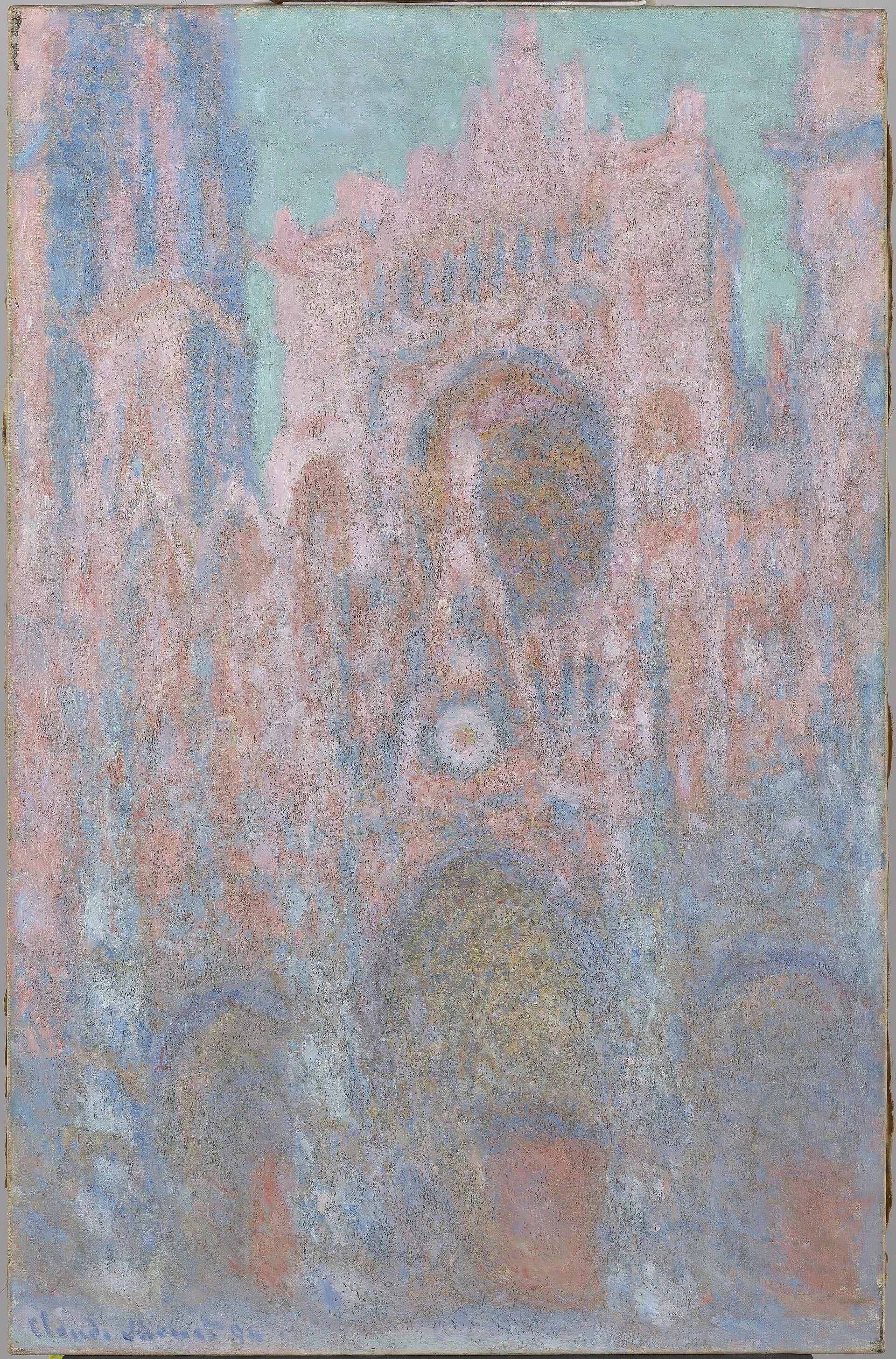 Cathédrale de Rouen, soleil couchant, symphonie en gris et rose de Claude Monet, 1892–1894 – Museum Wales NMW A 2482, Wildenstein 1323