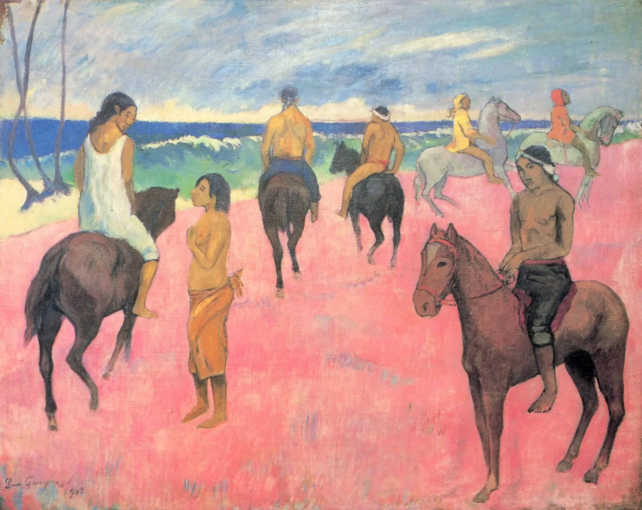 Cavaliers sur la plage (II) - Paul Gauguin image 1 reproduction d’œuvre d’art à l’huile